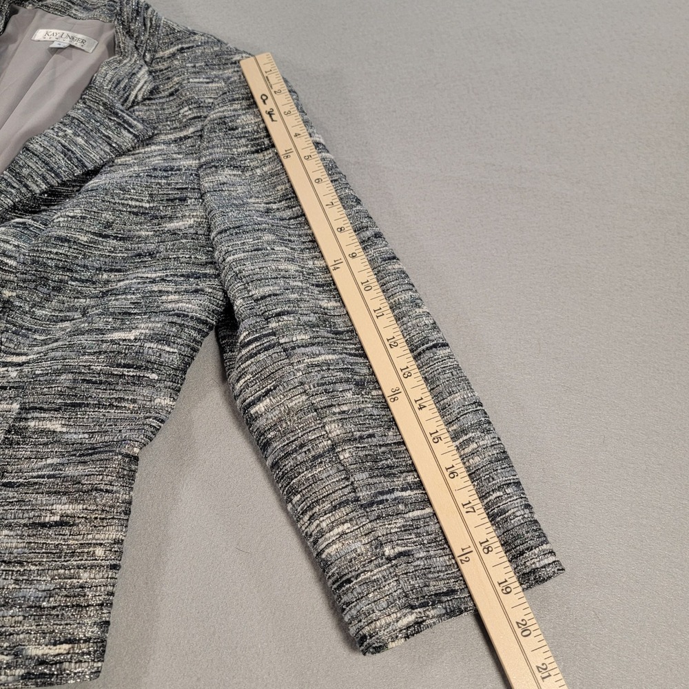 Kay Unger New York Tweed Skirt Suit Metallic 2 Piece Career Women's Size 14 - Picture 7 of 16